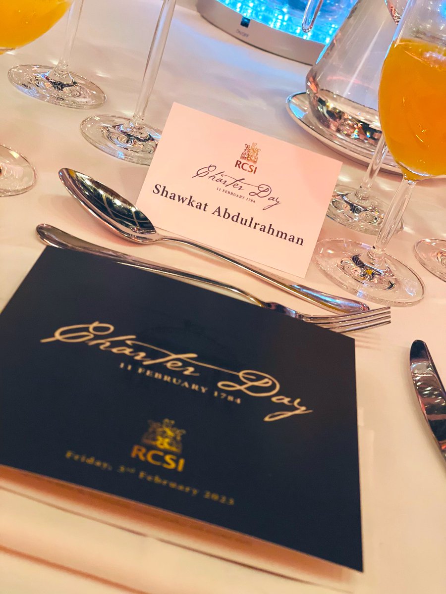 shawkatalaa's tweet photo. Since 1784,Charter day dinner @rcsi ,Thanks Prof.Carroll for the invitation @CamillaCarrol10  #CharterDay2023 https://t.co/Jk6BpSQVYm
