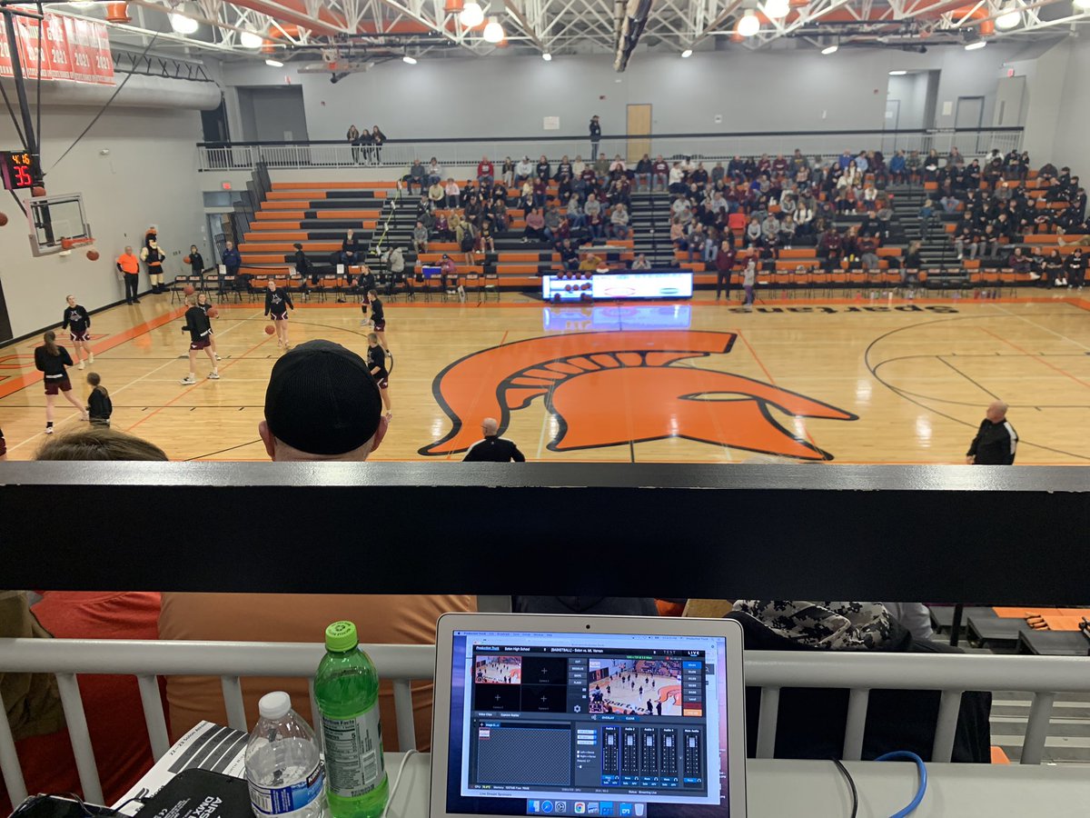 tim_wheeler2's tweet photo. About ready to kick off the @SolonGBB vs. @MVMustangHoops game on the Solon Livestream with Todd Werner! @Hackman23 #SolonStrong #RivalryFriday https://t.co/qSGMlUtwaU