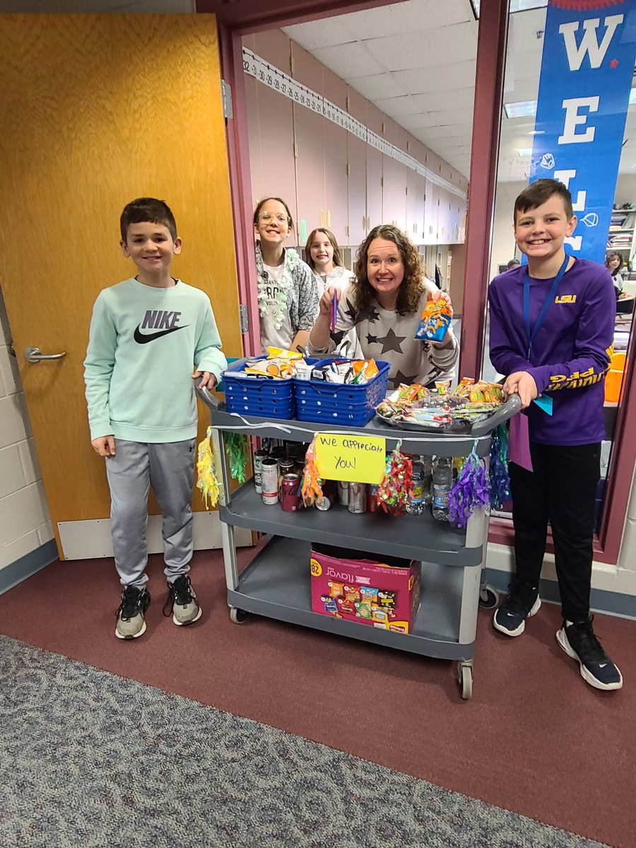 Thank you to our awesome students who spread kindness today by taking treats to teachers on the Kindness Cart.#GreatKids #HappyFebruary