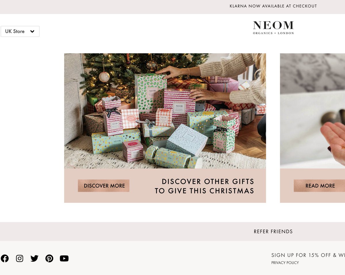 TheBusinessBoss's tweet photo. Oops... @NeomOrganics - You're still promoting Christmas on your website, in February. https://t.co/cdsYlv8KLw