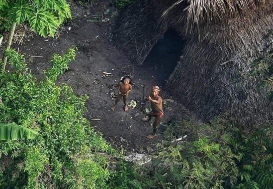 DailyLoud's tweet image. A drone pilot takes photos of an uncontacted tribe in the Brazilian Amazon 😳