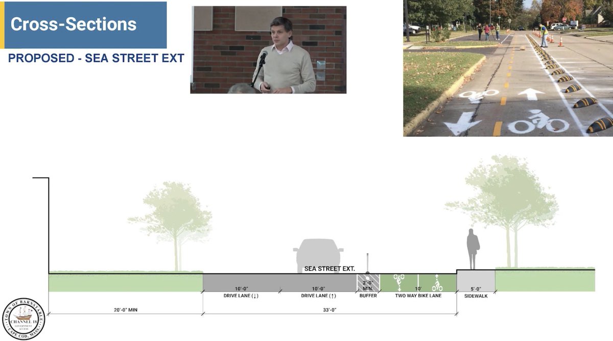 Another screenshot from the planning presentation. This one for Sea St Ext #hyannis #bike #capecod
