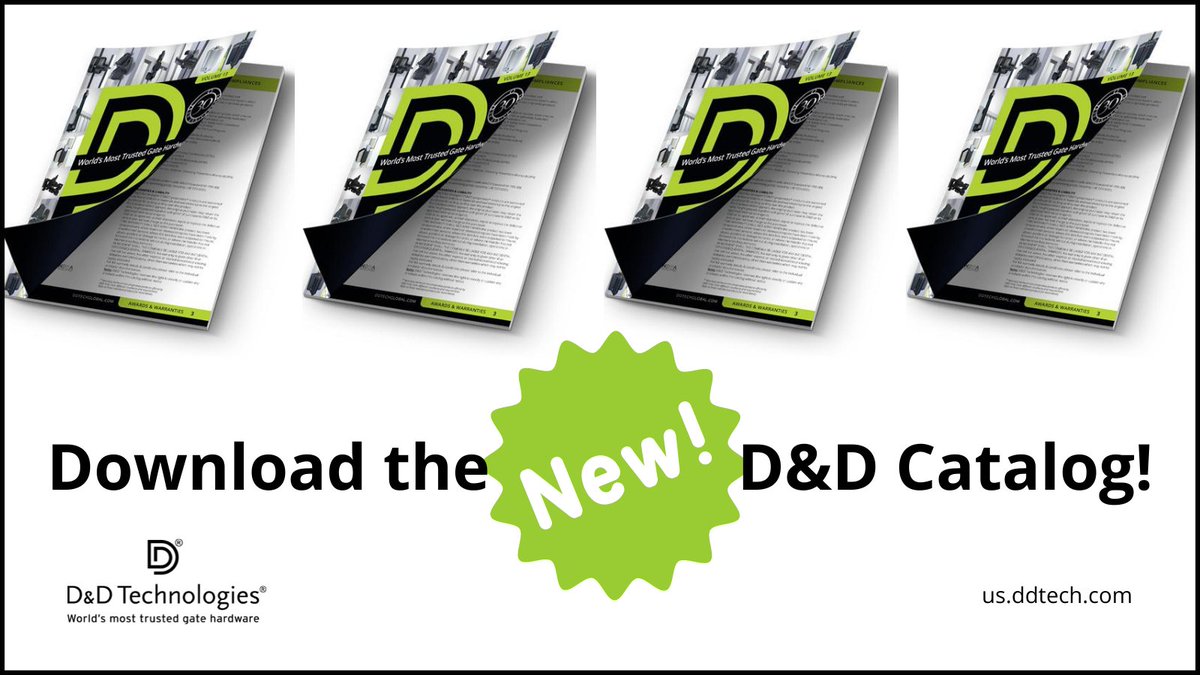 DDTechGlobal's tweet image. Download the NEW D&amp;amp;D Catalog!!

Featuring over 350 latches, locks, hinges, accessories, and all our new products. okt.to/gjJwMz

#DDTechnologies #gatelocks #gatehinges