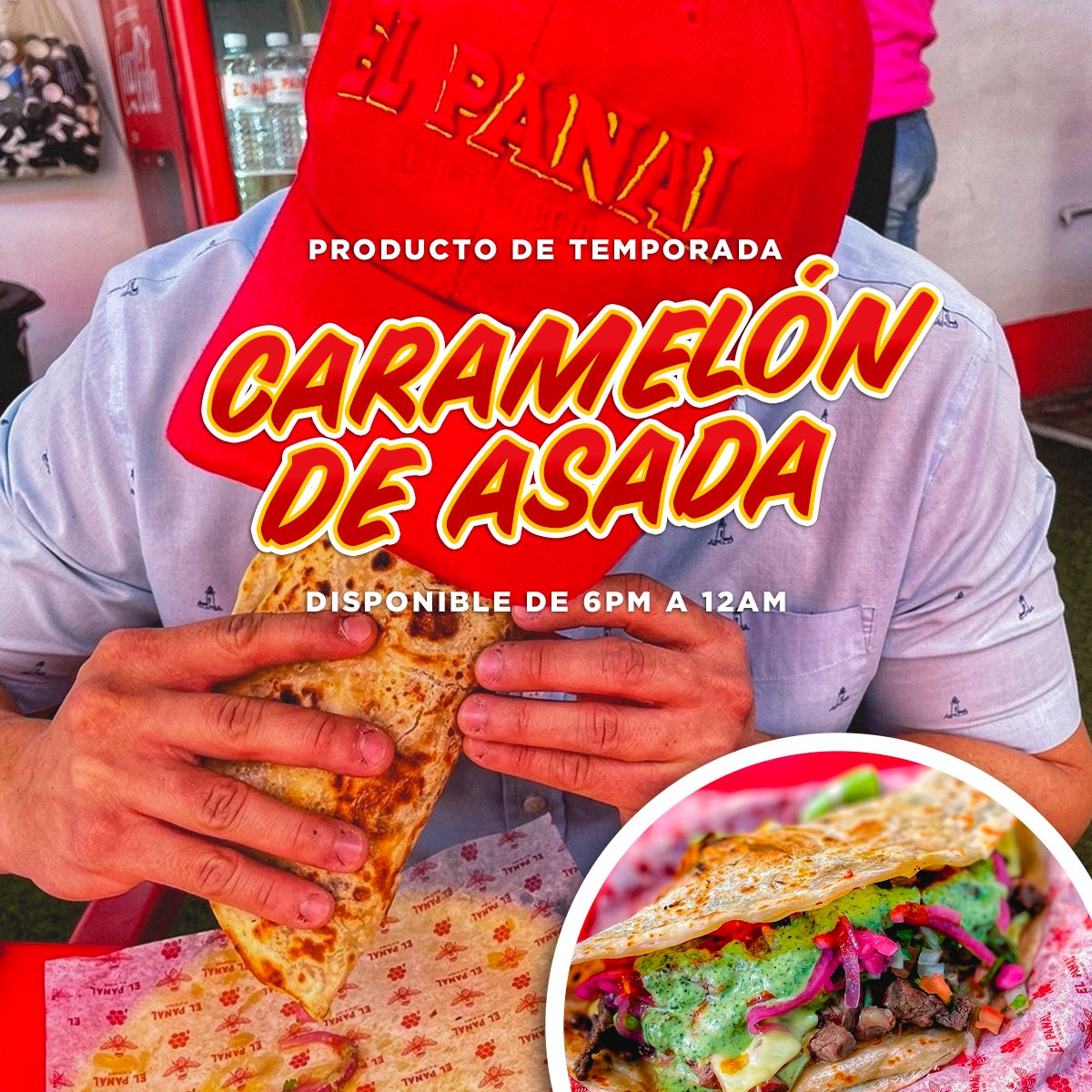 ElPanalTaqueria's tweet photo. ¡Prueba nuestro producto de temporada! 🌮🐝 Tortilla gordita grande (de manteca) mucho queso, carnita asada y a prepararlo CON TODO. 💥

Pídelo en nuestras 2 sucursales 📍 https://t.co/f8tby1ZOIp