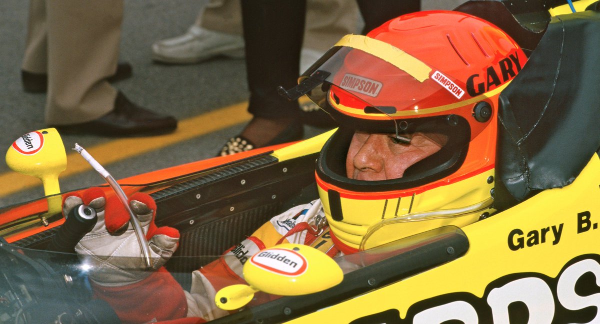 Gary Bettenhausen puffing on a cigarette before the Indy 500. Bout to get  that Buick V6 up to 230 mph