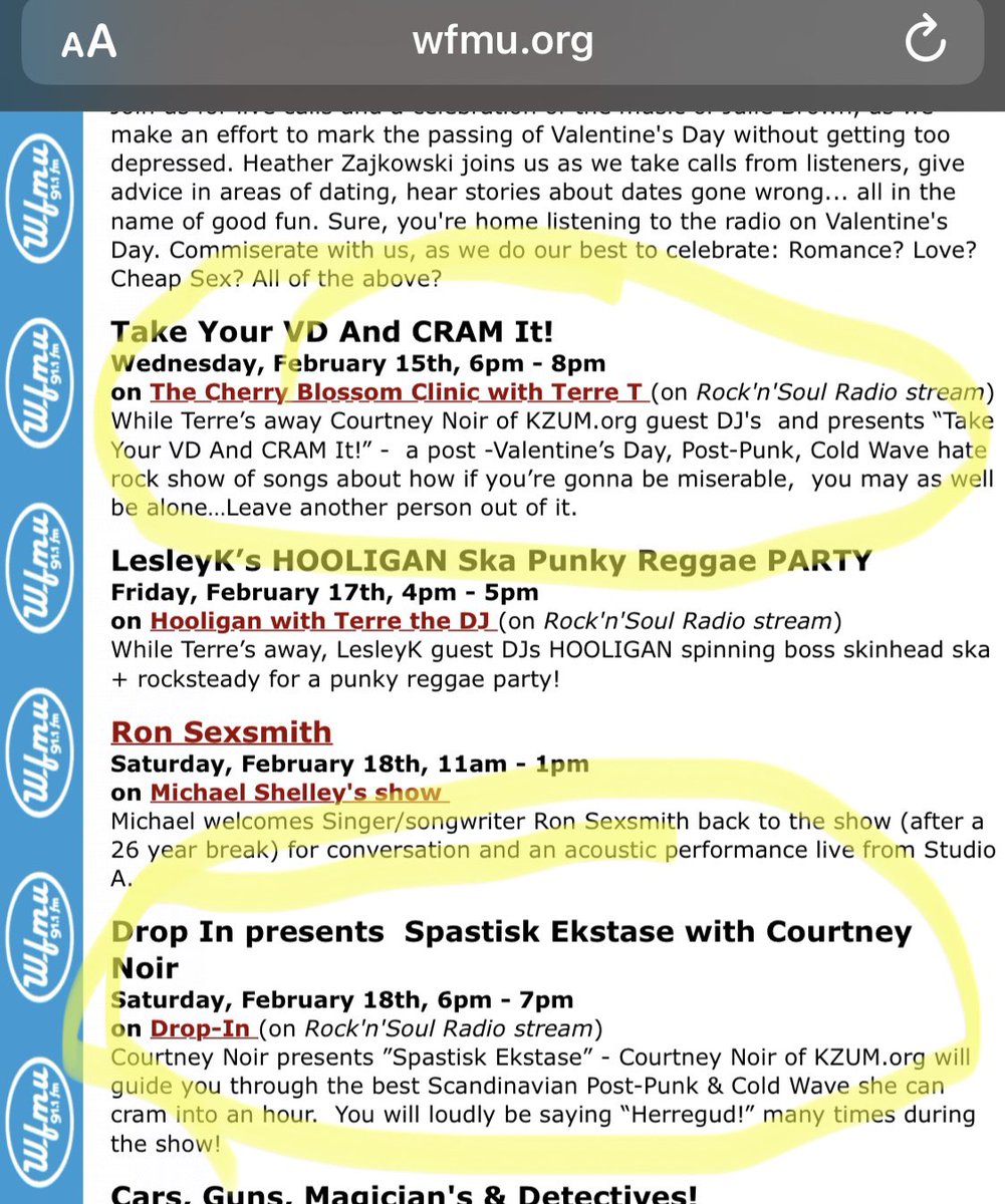 HEADS UP!
There’s a double-shot of MOI in a coupla weeks on <a href="/wfmu/">WFMU</a> 
Gonna be filling in for <a href="/TerreCherry/">Terre T</a> on the CBC on 15 Feb then spreading some Scandinavian post-punk love on The Drop-In program a few days later.