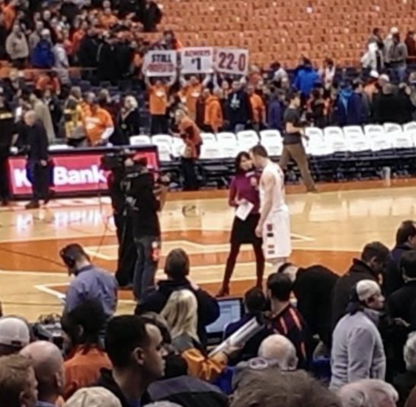 DannybCNY's tweet photo. Fun fact: On this day in 2014 @TCooney10 torched Notre Dame for 33 points going 11-15 from the field. @Cuse_MBB improved to 22-0 with the win. Here’s my terrible post-game photo. https://t.co/27DOPwvacm
