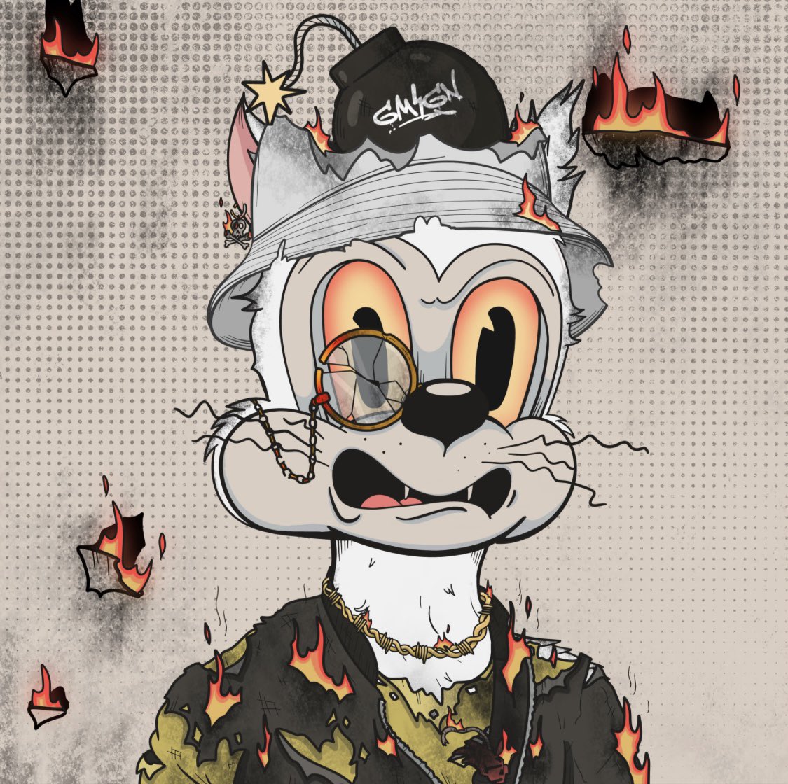 TiTo_______'s tweet image. After only mutating my Toonz in the beginning, I was finally able to grab another 🧨 and got Mr. Martin detonated🫡 Finally a full set🚀 NGL the detonated is my fav🤫 @DegenToonz #TOONZ