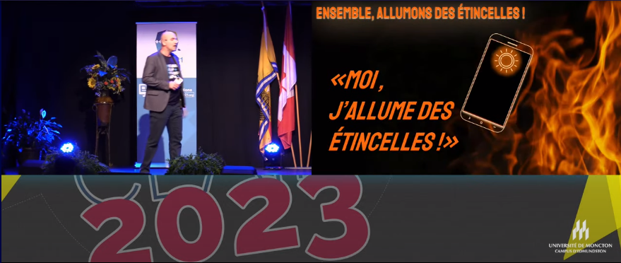 JessyRoody's tweet photo. Tellement d'accord avec @fredouellet0 : les étincelles, ça s'allume avec l'esprit d'équipe &amp; l'implication, la créativité, la collaboration, le partage, la passion... Et ça s'applique autant pour les élèves que les profs, non? J'adore!  #clair2023 https://t.co/eTfxOL5k2q
