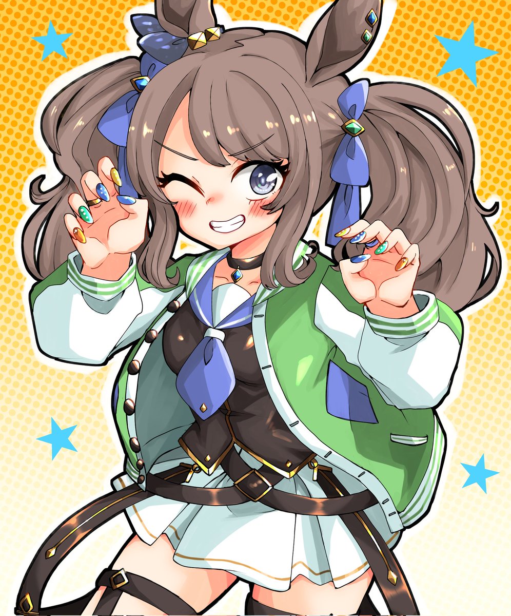 ウマ娘「おめでとう!以前描いた原案衣装のジョーダンです#ウマ娘  #トーセンジョーダン生」|ちゃっか♨Skeb募集中‼️のイラスト