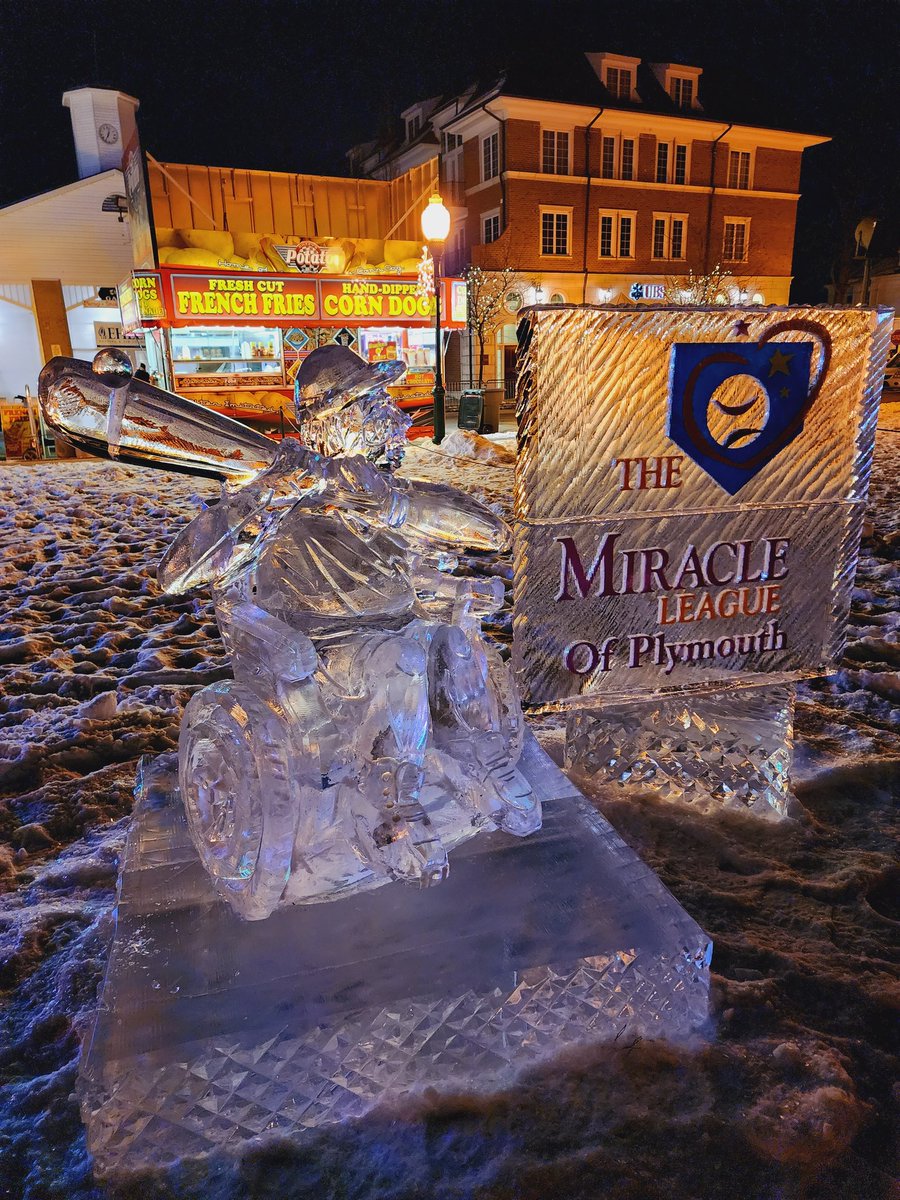 Our ice sculpture has landed in Kellogg Park for the <a href="/plymouthice/">Plymouth Ice Festival</a> 🧊 REPRESENTATION MATTERS! We love showing off what our athletes can do when given the opportunity ⚾️🏀