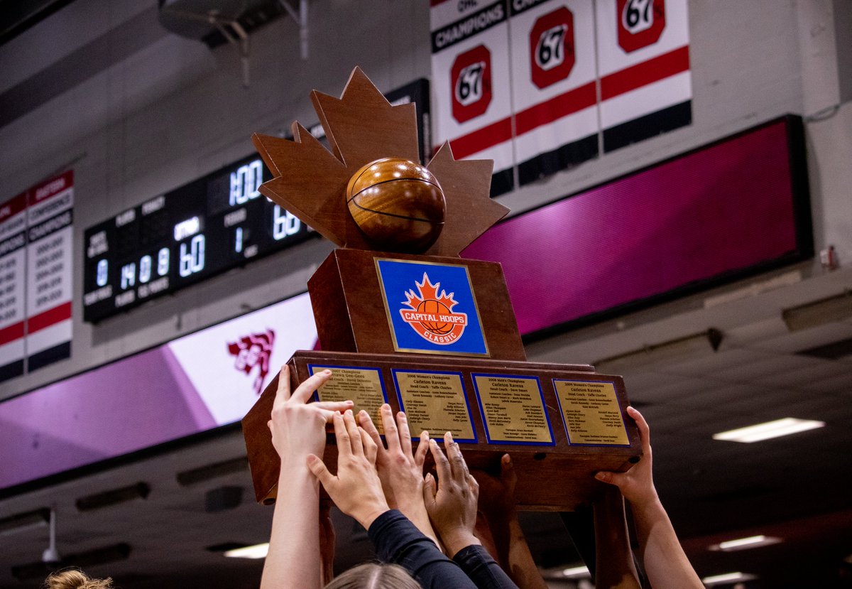 _Rich_Coffey's tweet photo. OUA WBB:   CHAMPIONS 

The @CURavens are Capital Hoops Classic champions in 2023 with a 66-60 win over the 
@uOttawaGeeGees.

That makes 10 straight wins for the Ravens.

#USPORTS | #CapHoops | 📸: @49SPORTNET https://t.co/cPyCDhFfuY