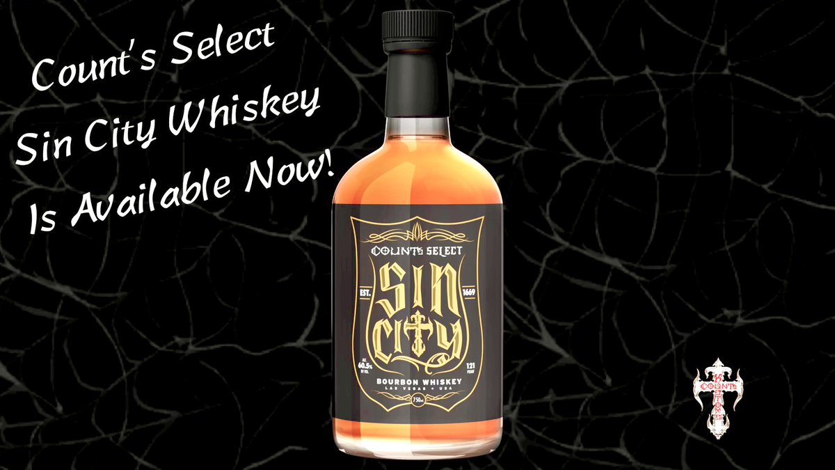 CountsKustoms's tweet photo. The wait is over! Count’s Select Sin City Bourbon Whiskey is now available! You can purchase your very own bottle at the link in our bio! Get ready to party with The Count! #history #lasvegas #countskustoms #countingcars #thecount #sincity #countsselect #vegaswhiskey https://t.co/fcwbgKsPDL