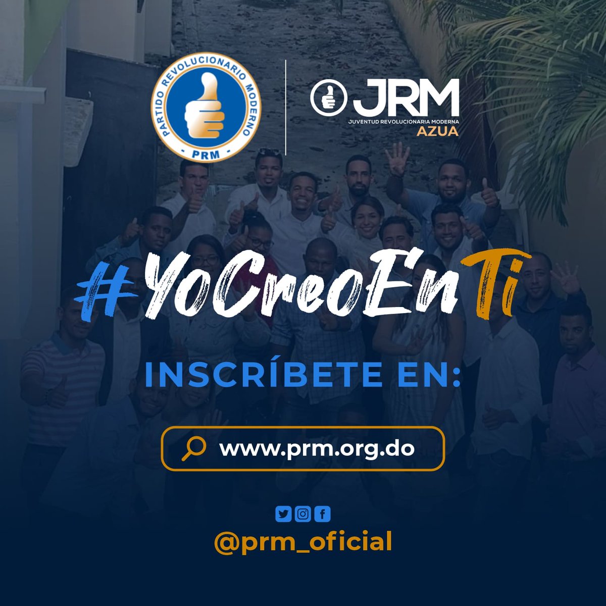 EsterlinMinyet1's tweet photo. El partido del que todos quieren ser, el partido de las oportunidades, el partido de la Júventud Dominicana. 💙
#YoCreoEnTi 
#JRM_Azua 
@PRM_Oficial @JosePaliza @CarolinaMejiaG https://t.co/LQBKqi3Eu0