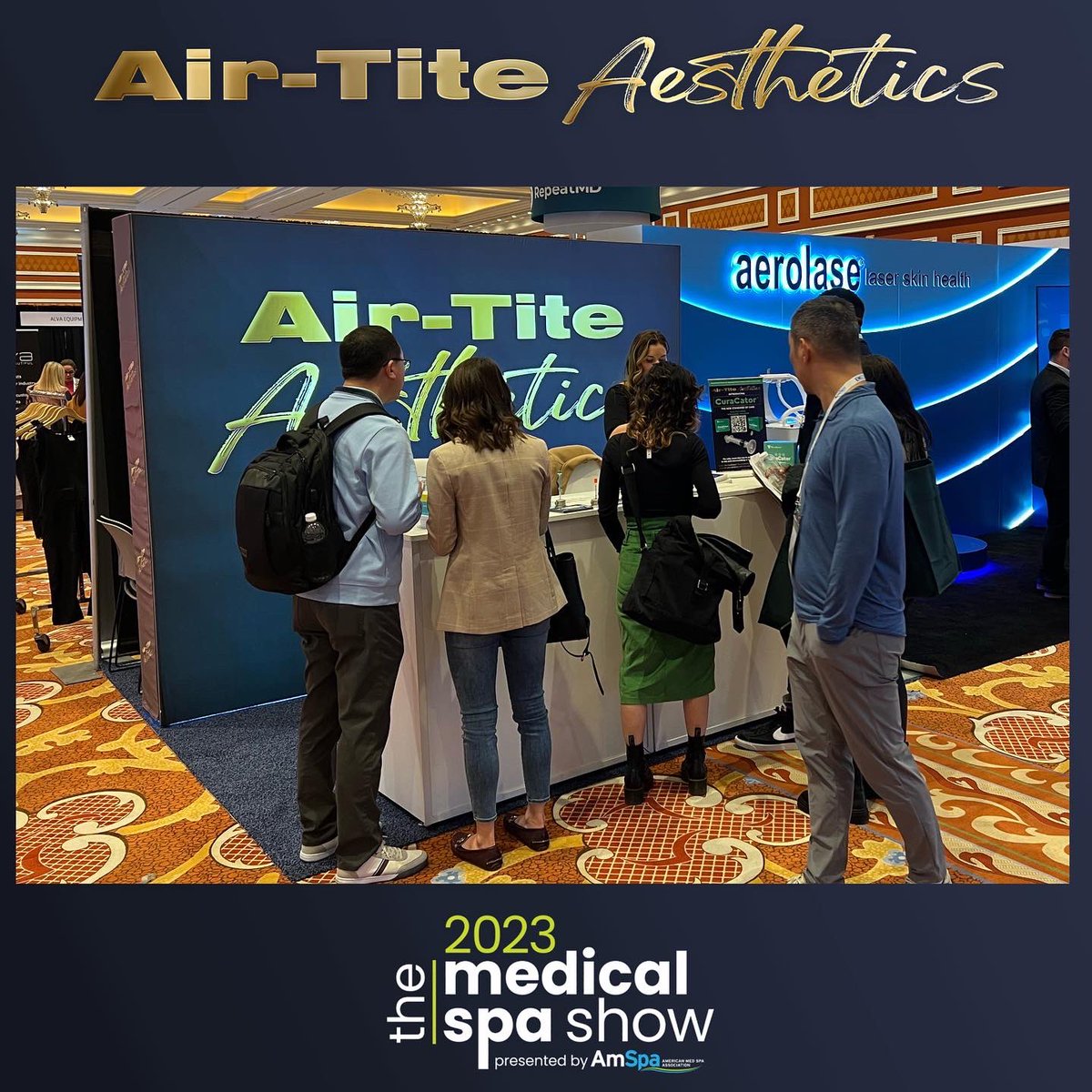 AirTiteProducts's tweet photo. #medspashow2023 Day 1 has been a huge success! Thank you to everyone who has stopped by our booth to talk with us! If you haven’t had the opportunity to come learn about our exciting innovative products, make sure you swing by tomorrow!
#medspashow #aesthetics #airtite #cannula https://t.co/Sb5haojePV