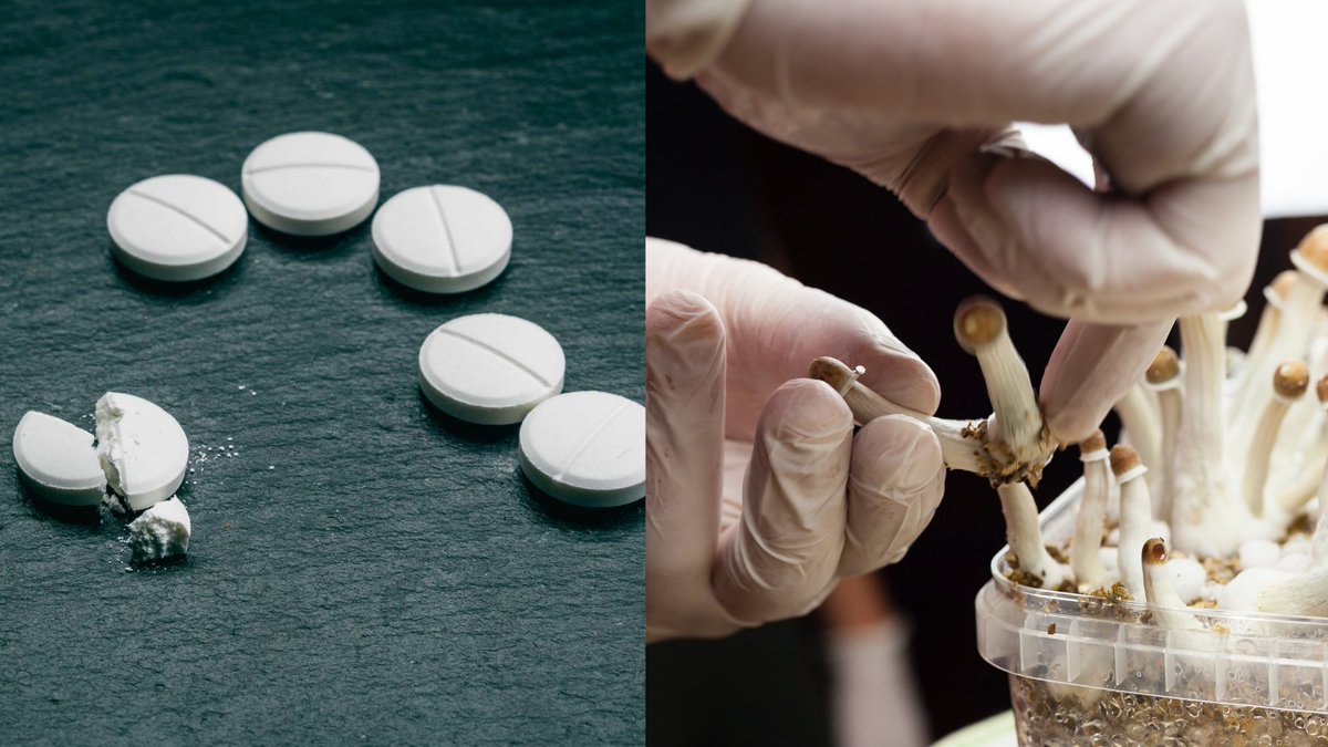 NewsBFM's tweet photo. 1. Australia is set to legalise the use of MDMA and psilocybin - commonly known as ecstasy and magic mushrooms - to treat depression and post-traumatic stress.

Psychiatrists will be able to prescribe the 2 substances from July. https://t.co/LRolQjNEm2