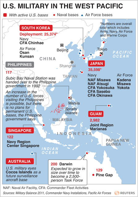 qiaocollective's tweet photo. If you're freaking out about a balloon, wait till you hear about the military bases the US has encircled China with! https://t.co/HwtsVx5ei9