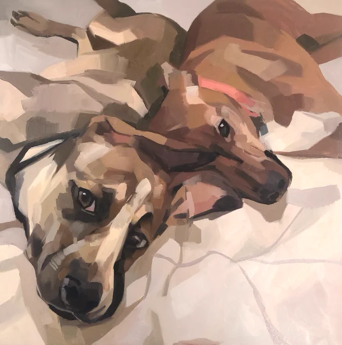 Just remembered this dog painting commission I did for someone a couple years ago and it is cute because dogs are cute 