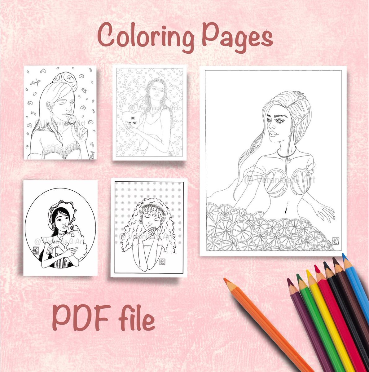 Excited to share the latest addition to my #etsy shop: Sweet Girls coloring pages #sweetgirls #fantasyscifi #coloringpages #pdffile #beautifulwoman #fairies #fantasypages #advancedcoloring #adultcolouring etsy.me/3X42Ows