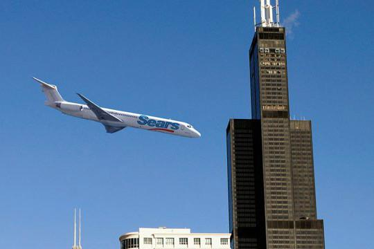jaketropolis's tweet photo. i just found out the onion got in trouble back in 2012 for posting this image with the headline 'sears extremists fly plane into willis tower' https://t.co/rzgbBdI7e0