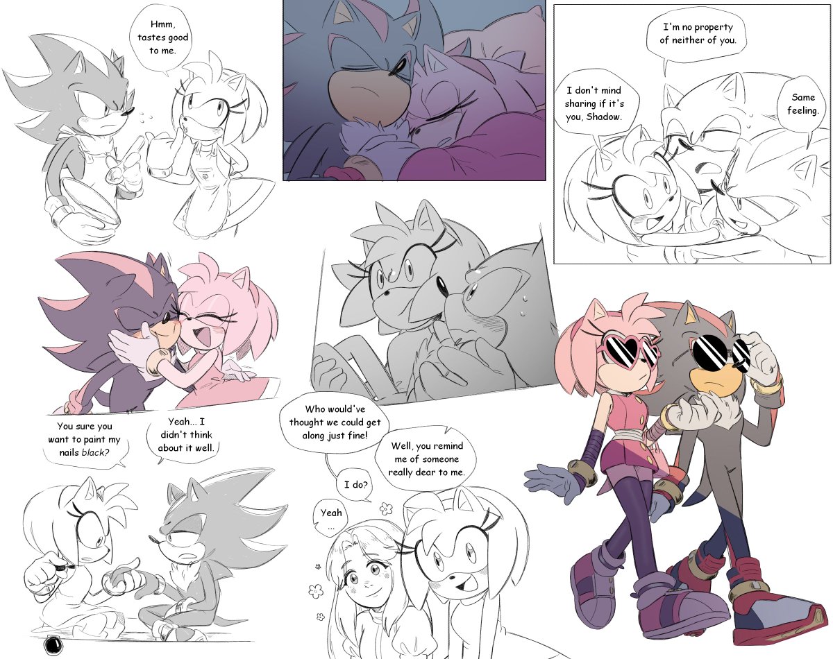 SonAmy: Kiss Me  Sonic y amy, Imagenes de godzilla, Dibujos