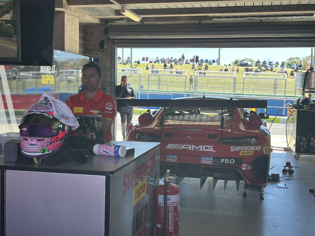 minimadclaire's tweet photo. How cool is this, Iโm in the Mercedes triple 888 team garage! ๐ #b12hr #supercheapauto #888 #Mercedes https://t.co/GJQ9gVgCm6