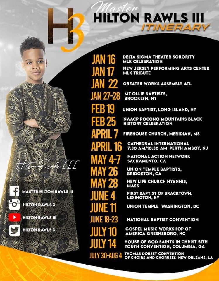Master Hilton Rawls 3 join him for his upcoming ministry engagements in 2023!  Follow his social media platforms.  #youth #youthspeaker @HiltonRawls3 @GetUpErica @2TRILLION @IAMDrMHunter @Bishop_Hilliard