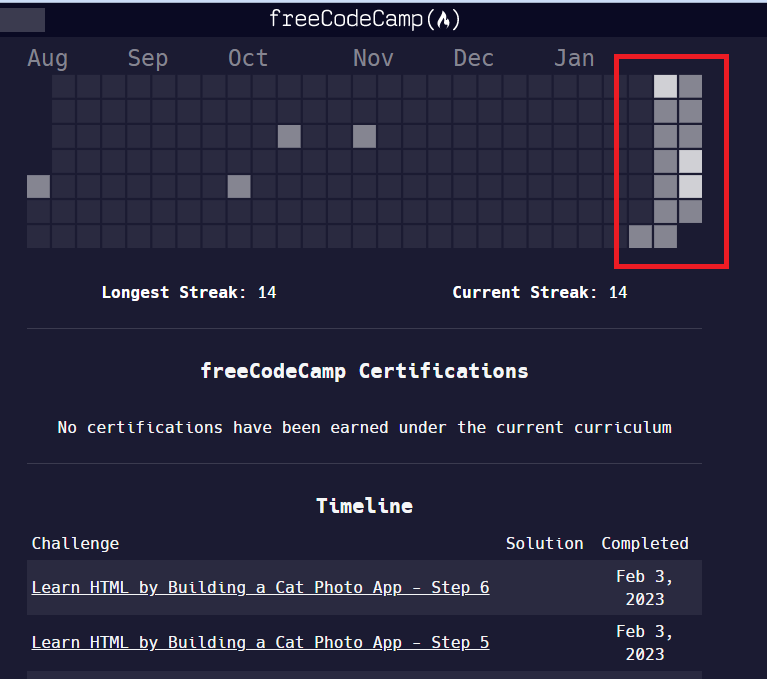 SergioxDev's tweet image. #Day13 del #100DaysOfCode estamos a 5 ejercicios de terminar la sección de novedades de #ECMAScript6 #ECMA de la certificación #JavaScript en @freeCodeCamp. También empece el curso de #Webdesign y el #Github ya va reverdeciendo.
.
#100daysofcodechallenge #100daysofcoding