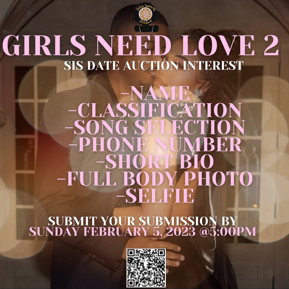 If you didnt know that girls need love too, then your about to find out. 👀 New year and no valentine? No problem! Come let SIS find you a NEW sneaky link. If you've heard about the last date auction this is something you dont want to miss! #SISdontMISS 💘