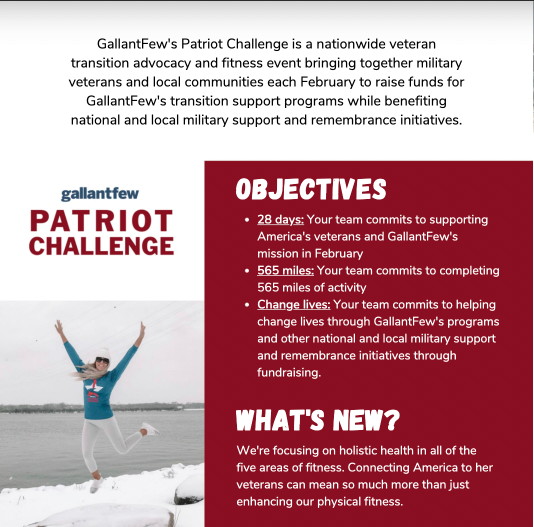 This February, Target Eagle team members will be participating in the Patriot Challenge by @gallantfew 🌟🇺🇸 Follow their page to learn more and donate!