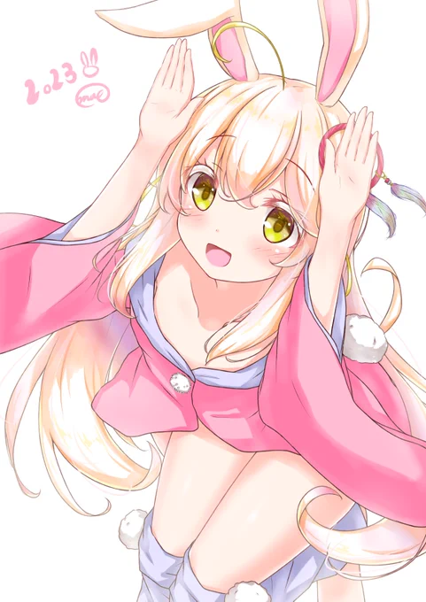 2月ですが描き初めです!うさぎうちの子今年は沢山描いていきたい所存です…! 
