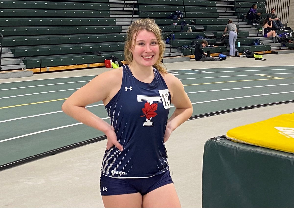 Varsity_Blues's tweet photo. First-year Varsity Blues track &amp; field standout Brynn Miller opens the weekend with a third-place finish in the women's pentathlon at Brockport Multi!

Cam Bruce leads the men's heptathlon heading into Day 2!

🔗: https://t.co/Ws5ZGKQ97q

WE ALL #BLEEDBLUE | #WeAreTO https://t.co/unVHEDWoeO