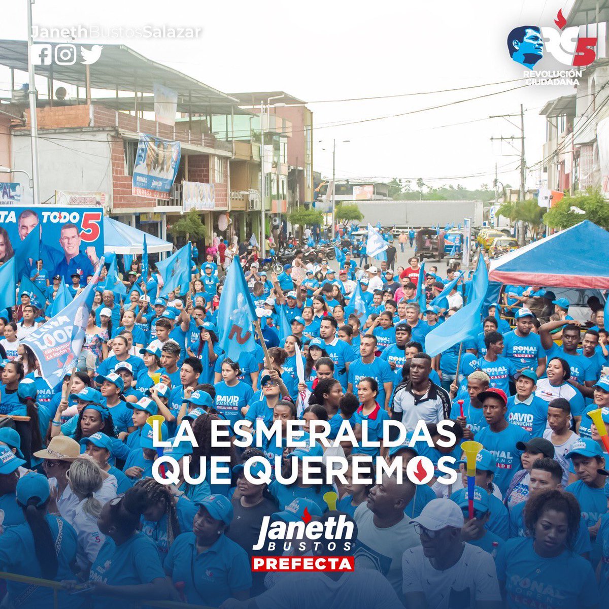 JanethBustosRC's tweet photo. Masivo respaldo a la lista 5️⃣ de @MashiRafael y a todos sus candidatos de la parroquia Unión en #Quinindé.🖐🏽
El 5 de febrero se vota #TodoTodito5.💚
#JanethPrefecta #Esmeraldas #LaEsmeraldasQueQueremos @RC5Oficial https://t.co/BW2w3dhyev