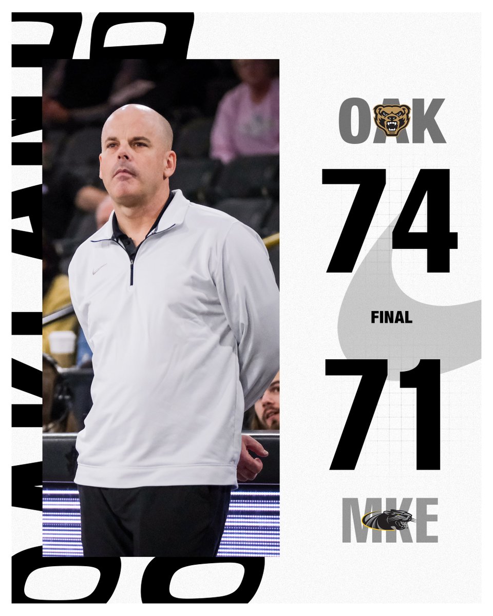 OaklandWBBall's tweet photo. DOWN GO THE PANTHERS. 

Oakland outlasts Milwaukee to advance to 6-7 in #HLWBB play. The visitors go to 5-8. 😏

📊:
Beatty - 16 points, 1 rebound, 2 assists
Quarles-Daniels - 16 pts, 9 reb, 6 assists, 4 steals
Montue - 14 points, 3 rebounds, 1 assist https://t.co/h0VJr9CH73