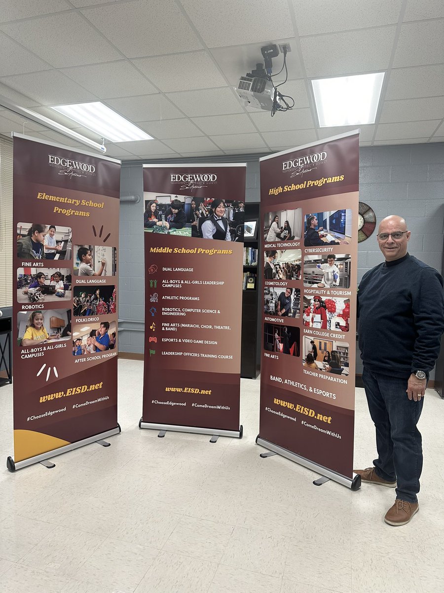 tsalinas11's tweet photo. Come learn more about our great school options! #IChooseEdgewood #ComeDreamWithUs @EISDofSA @DrH_OnTheEdge @Innovate_EISD https://t.co/QyAKasbf0N