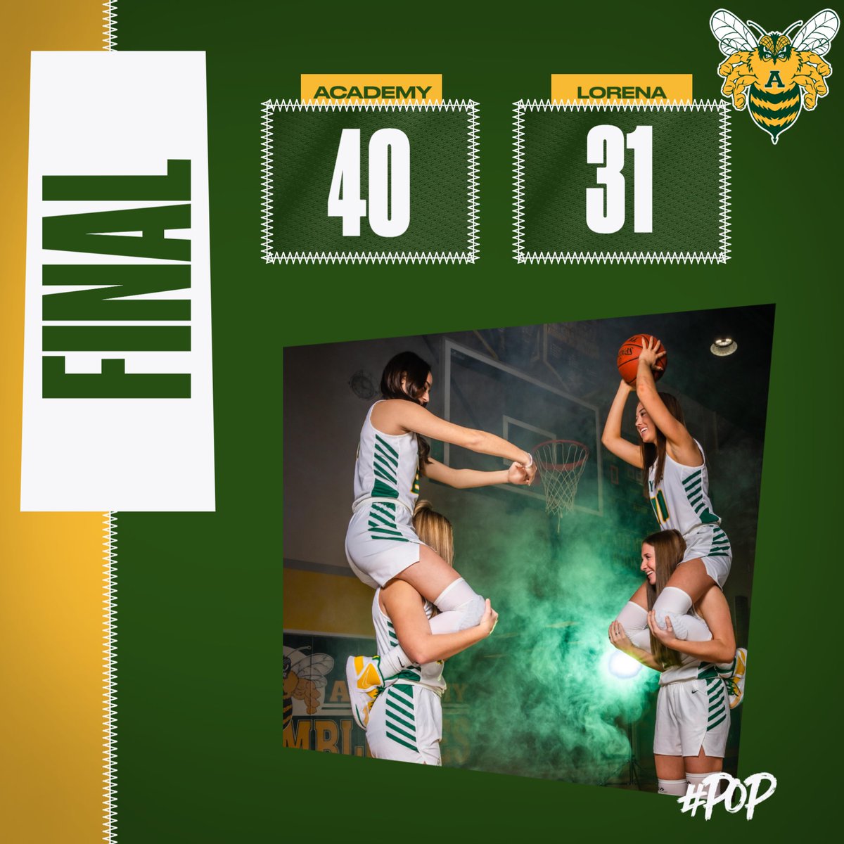 The Lady Bees pull off the upset of #8 Lorena at the HIVE tonight. It was a great way to end Senior Night and thank you to our fans, the atmosphere was awesome! Next up is Cameron tomorrow at 10 a.m. at the HIVE. Come with your morning coffee and catch some more basketball. #POP