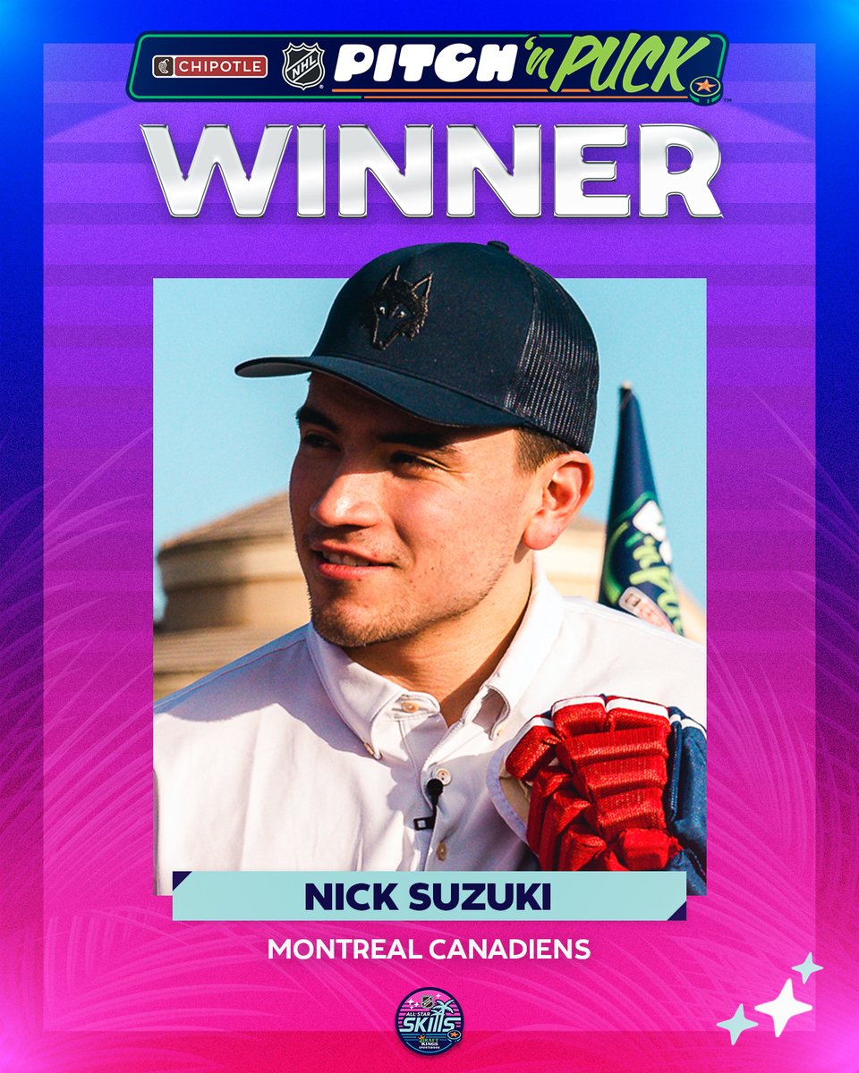 Nick Suzuki (<a href="/nsuzuki_37/">Nick Suzuki</a>) picks up the W in the <a href="/ChipotleTweets/">Chipotle</a> NHL Pitch 'n Puck! ⛳️ #NHLAllStar

🇺🇸: <a href="/espn/">ESPN</a> ➡️ spr.ly/60163gCxO
🇨🇦: <a href="/Sportsnet/">Sportsnet</a> ➡️ spr.ly/60173gCxP #NHLonSN