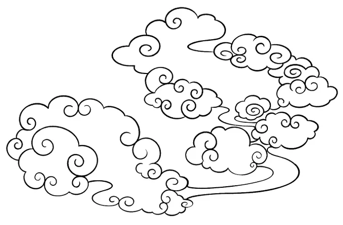 なんとかメインの雲ができた感じ。、 あと2個ほど、素材として小さいやつを描く。