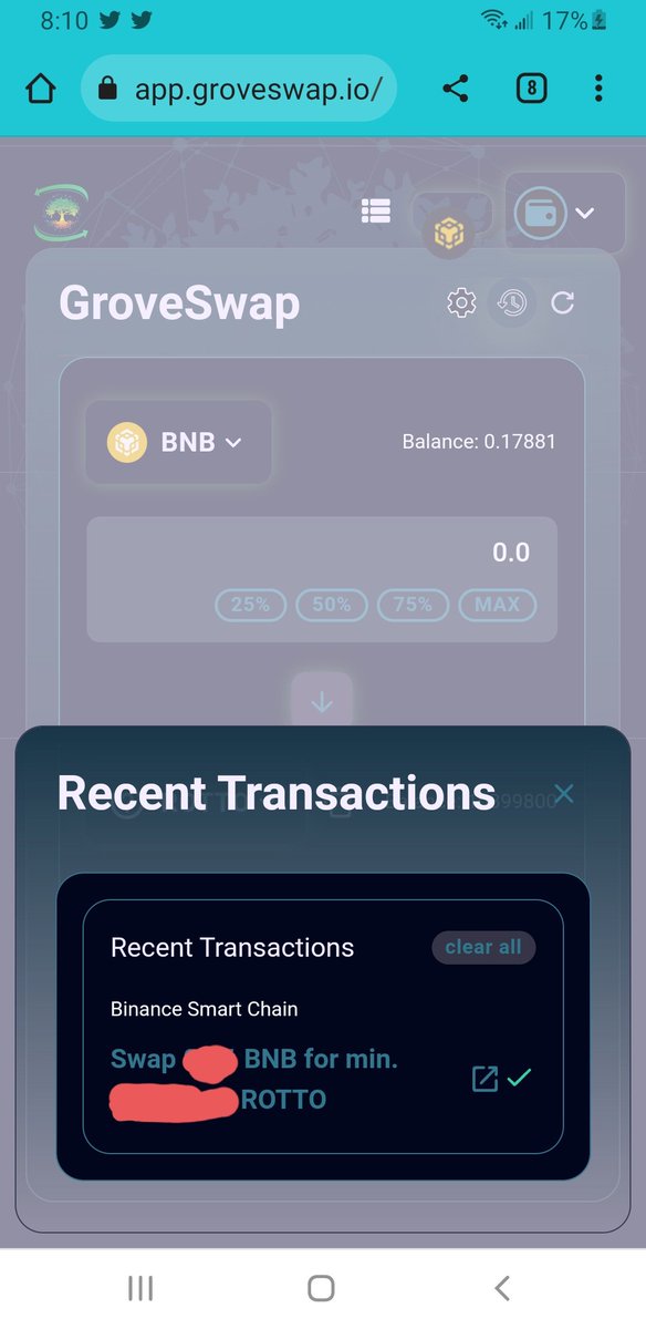 PMorival's tweet photo. #GroveCoin I will support any addition to the #GroveSwap whether it's with $10 or $1000. I do my DYOR and this is NFA. This is also my way of contributing to the marketing of #Grove. Welcome  #Rottoken @rottoken to the #GroveGreenArmy family.  #PayAttention #cryptocurrency #BNB https://t.co/qxXRwBANq9