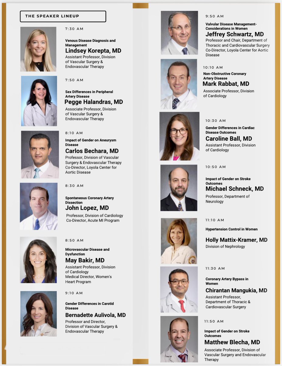 Mark your calendars for 2/17/23. The inaugural Loyola Women’s Cardiovascular Health Symposium showcases our faculty’s commitment to multidisciplinary care in women’s health. @LoyolaVascular @BAulivolaMD @LindseyKorepta @VivianGahtanMD