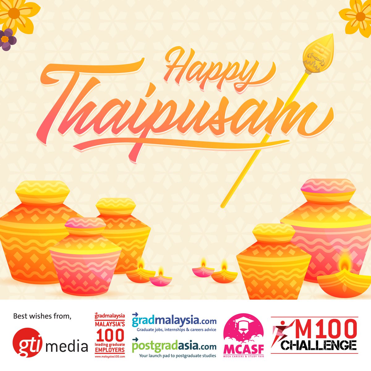 postgradasiaMY's tweet image. Wishing all Hindus who are celebrating have a safe and Happy Thaipusam! May the full moon of Thaipusam bless you with overflowing happiness, success, and prosperity on this special festival. 

#gtimedia #postgradasia #thaipusam