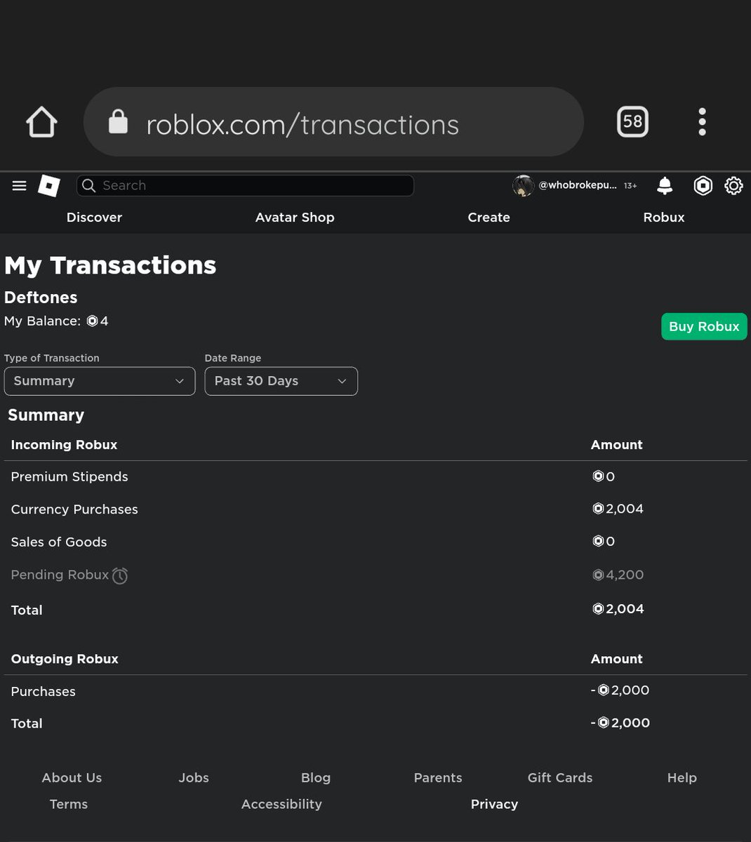 OPeachyx's tweet photo. Disappointing news I have been scammed from r 2k robux by @kiolous 
They kept telling me it wasnt going through and that I was lying and they were extremely rude https://t.co/lnVYEMdVc8
