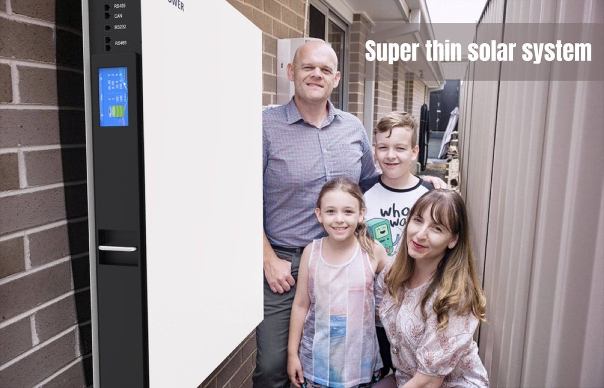 UFO__Power's tweet photo. [Tpower] The Super Thin Solar Battery🔋

✅110mm thickness
✅48V/10kWh
✅ultra-long cycle life 6,000+

#superthin #thinbattery #solarbattery #lifepo4 #solarpower #solarenergy #battery #powerwall 
#factory #solarsystem #batterystorage #homepower #residentialenergy #manufacturing https://t.co/R9aWUWxTHT