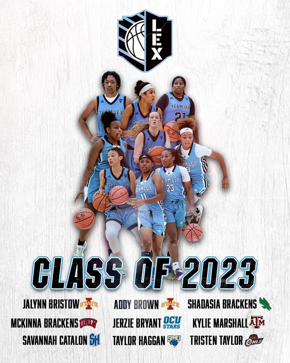 Team Lex Nation 2023, Adidas National Champions, sends all 9 players to the next level 💪💪💪💪💪💪💪💪💪@Addy_Brown24 @savannahcatalon @HooperTristen11 @Jerziebryant3 @TaylorHaggan21 @BristowJalynn @luhbuc_kyy @PBRhoops @adidasUS