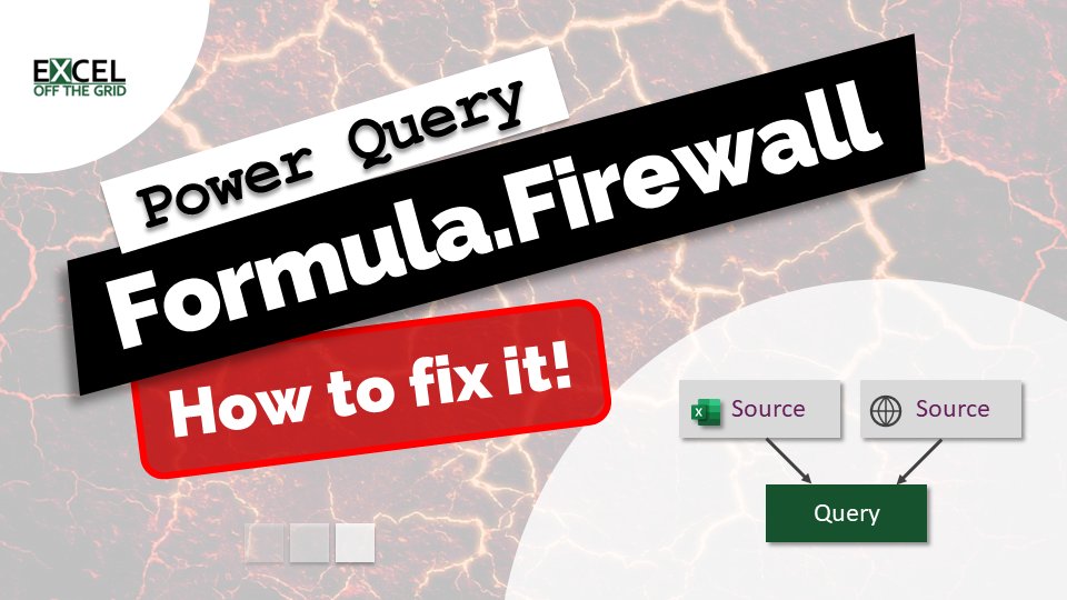 Power Spreadsheets (@pspreadsheets) on Twitter photo How to fix the Formula.Firewall error in #PowerQuery (2 ways) via <a href="/exceloffthegrid/">Excel Off The Grid</a>
buff.ly/3RtPCQg How to fix the Formula.Firewall error in #PowerQuery (2 ways) via <a href="/exceloffthegrid/">Excel Off The Grid</a>
buff.ly/3RtPCQg