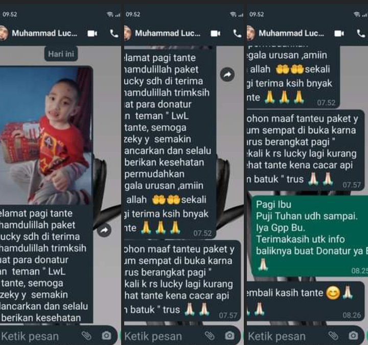 Love1Living's tweet photo. Puji Tuhan Yesus.
Alhamdulillah.
Paket Support utk Muhammad Lucky SDH di terima.
Terimakasih dan Tunduk Hormat utk semua Donatur yg terus mendukung Perjuangan Lucky.
Doa terbaik dr kami.
Tuhan Yesus Memberkati💜❤️ https://t.co/apcvykWYNu