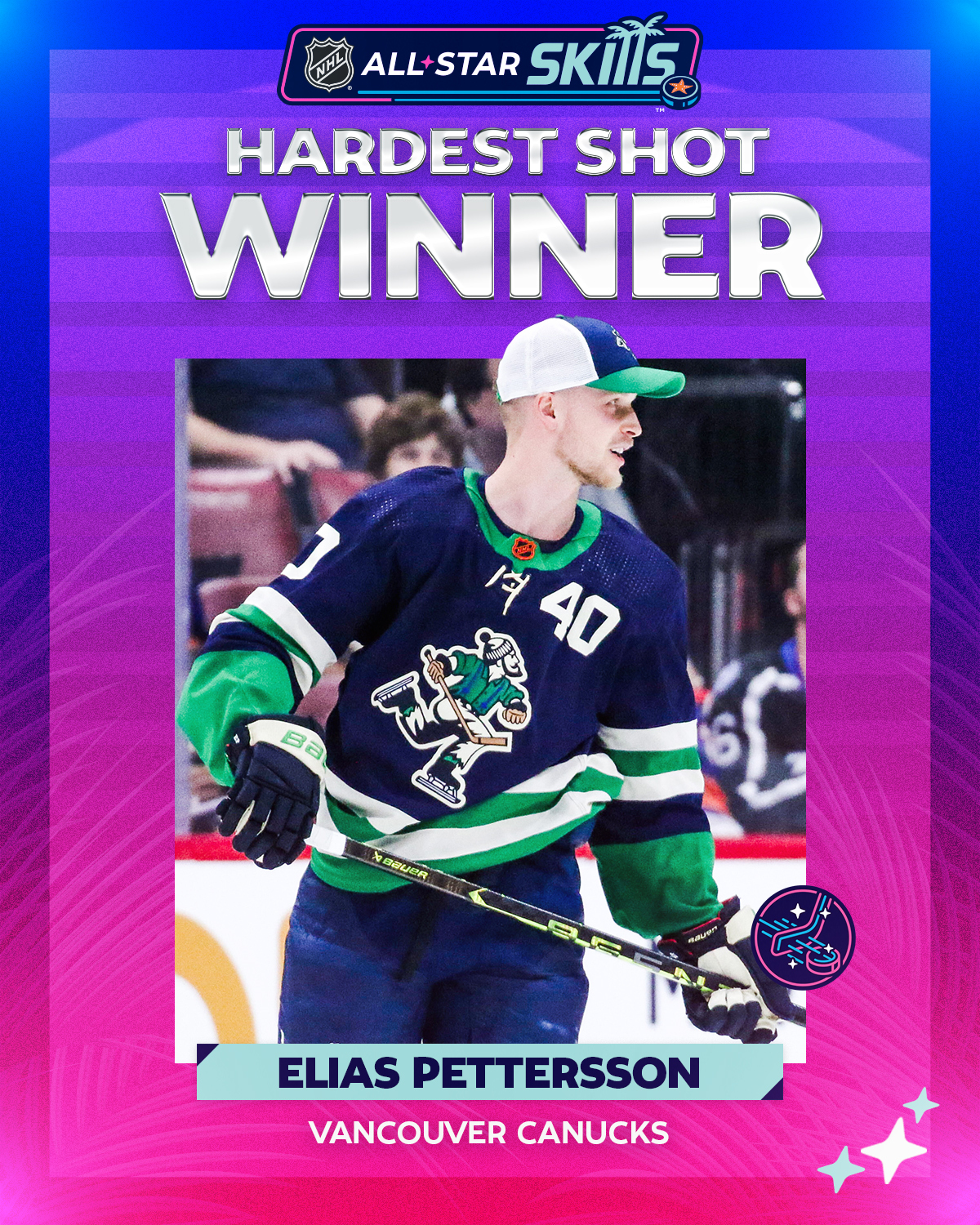 2020-21 Extended Series Elias Pettersson All-Star Speckled Foil