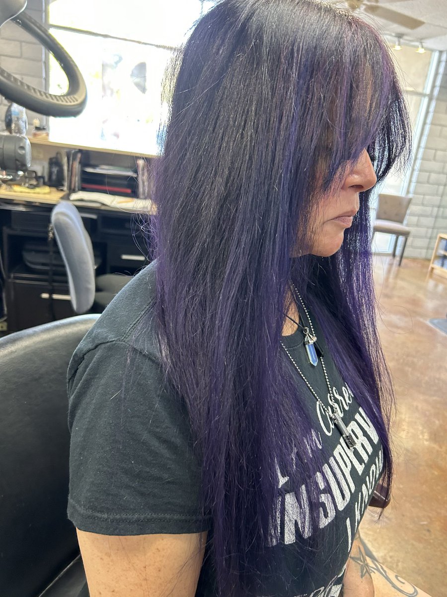 HarleyHellCat13's tweet photo. #PurpleHairRetouch. Love my Purple Rain https://t.co/YDn0rodqAz