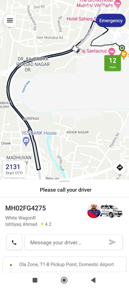 sethinishant92's tweet photo. @Olacabs I booked cab from Mumbai airport on Tuesday morning but can driver neither cancelling cab nor coming at location so far.

Still can status ongoing showing.

Trying to connect with driver he says i will not cancel..

Do the needful. https://t.co/M0hz4I5W2Y