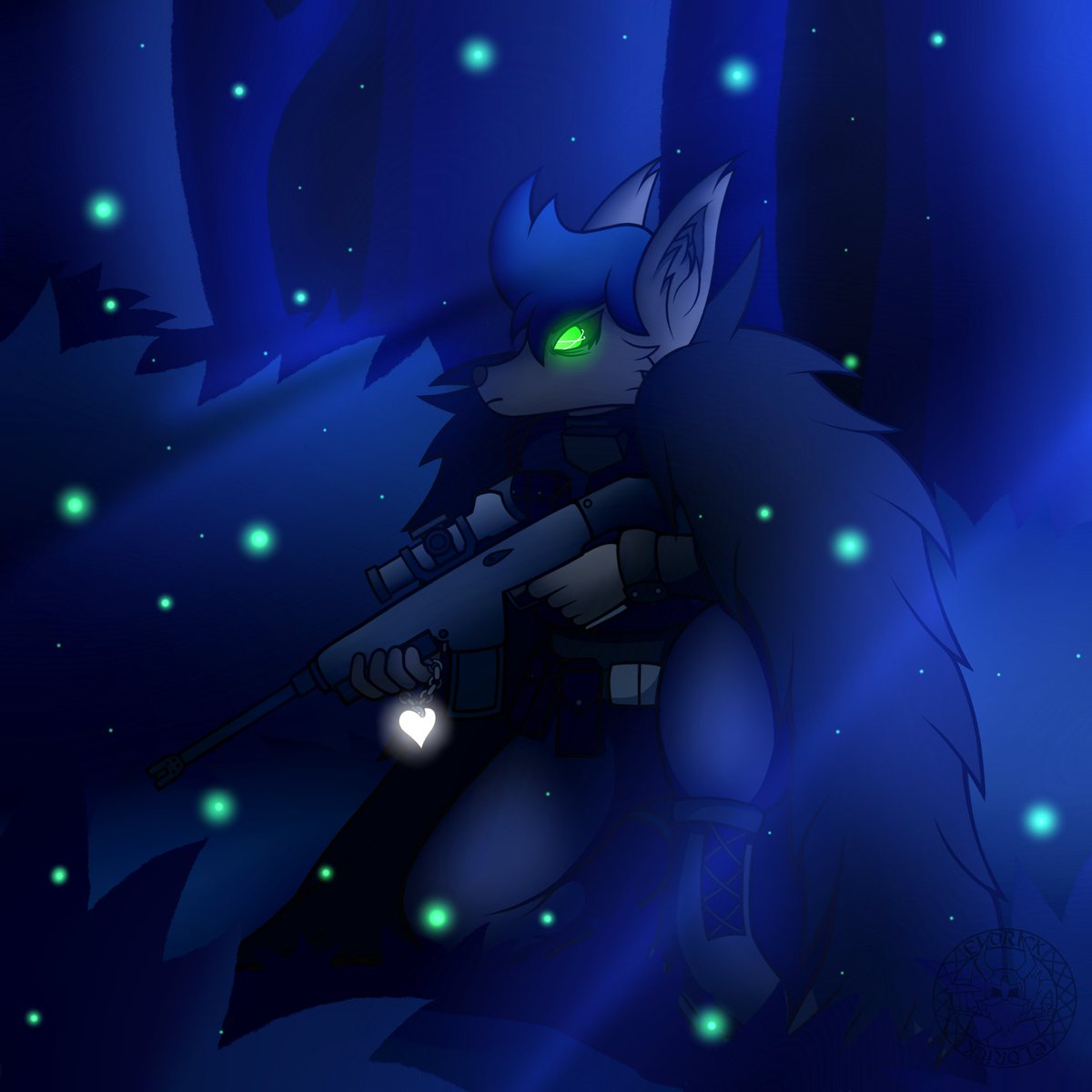 EldricksForge's tweet image. Finished art commission 
For someone over in a discord server of a camouflage wolf in the woods 
#commission 
#furry